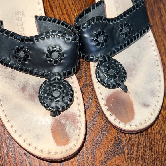 🖤🖤GUC Jack Rogers🖤🖤 black classic Navajo flat leather sandal. Size 10. - Picture 5 of 5